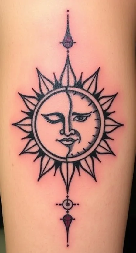 Sun and Moon Tattoo – Balance and Harmony