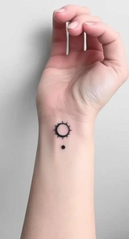 A Tiny Sun and Moon Tattoo