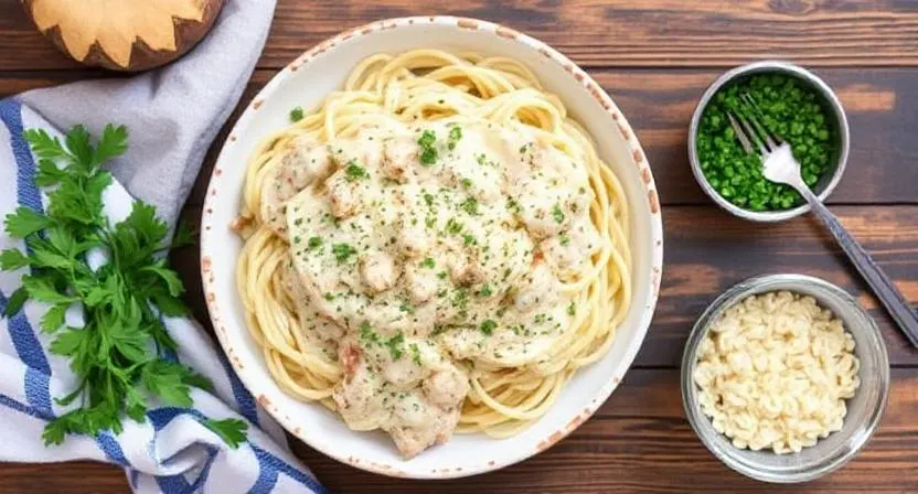 What kid-friendly additions can I make to Chicken Alfredo Pasta